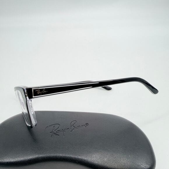 Ray Ban RB 5225 2034 Black on Transparent Rectangle Eyeglasses Frames 54-17-145 main image 11